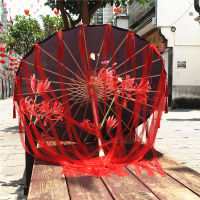 ชุดโบราณรุ่นเต้นรำร่มการแสดงร่มคลาสสิก Hanfu ร่มกระดาษน้ำมันนางฟ้าสไตล์โบราณพู่ชายริบบิ้นกันฝนกันแดด