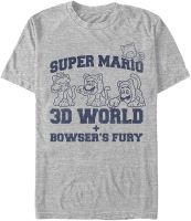 Nintendo Big &amp; Tall 3D World Collegiate Mens Tops Short Sleeve Tee Shirt