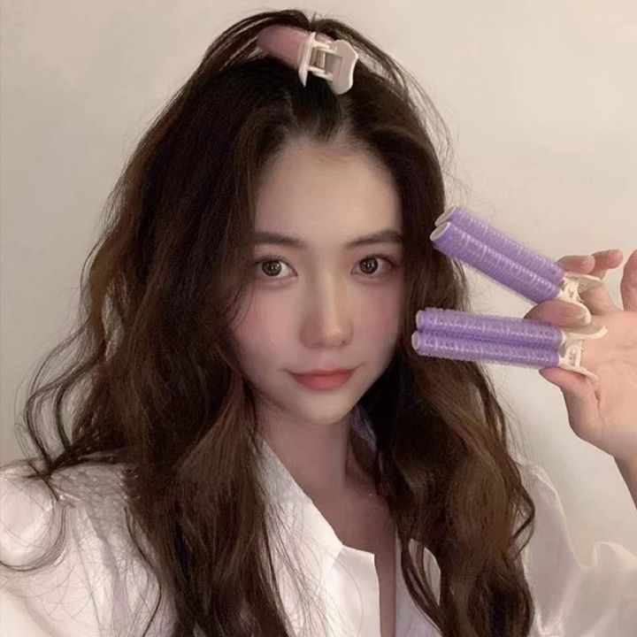 DORISNA 2pcs Bangs Hair Root Fluffy Hair Clips Lazy Hair Clips Hair Top  Styling Curling Barrel Portable Korean Hair Clips Hair Rollers 