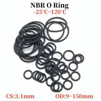 20 buah NBR O segel cincin Gasket CS 3.1mm OD 9mm 150mm Mobil karet nitril bentuk bulat mesin cuci tahan korosi segel Gasket