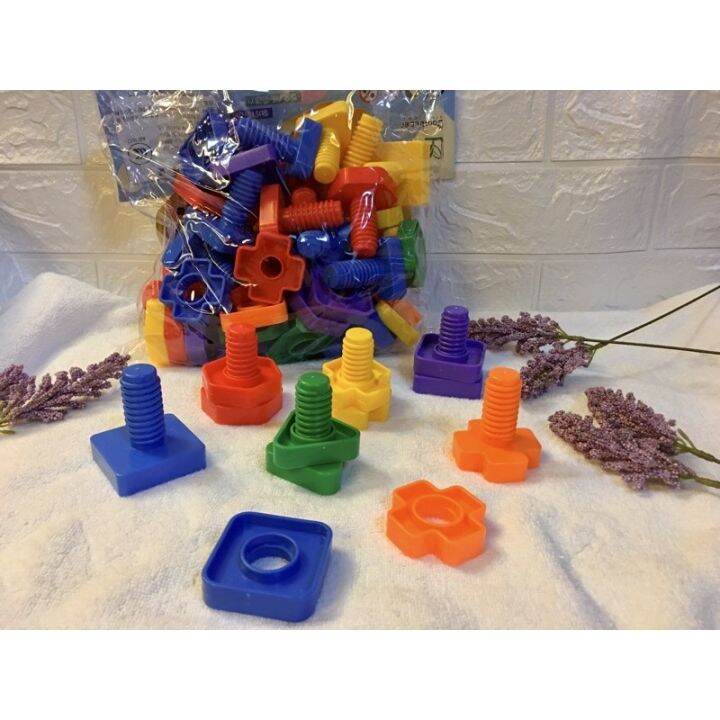 Cheapest Colorful Nuts and Bolts toy for fine motor skills of kids