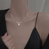 [COD] pearl necklace womens 2022 new ins light luxury simple high-end design niche wholesale clavicle chain