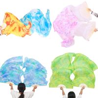 【YD】 Silk Belly Veil Folding Veils Show Props Tie-Dyed Color Hand Made Dyed Fans