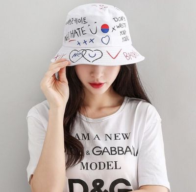 หมวกบักเก็ต Bucket HATS ลายกราฟฟิตี สไตล์เกาหลี Graffiti ใครๆใส่ได้โคตรเท่มีหลายสีให้เลือก