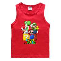 Mario Bros 2-9Y Tank Top สำหรับชายหญิงฤดูร้อนใหม่ถัง Casual Bottoming เสื้อดูดซับเหงื่อกีฬาเด็กแขนกุดผ้าฝ้าย