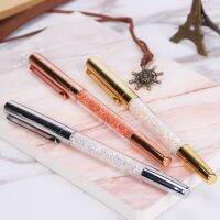 High Quality Crystal Signature Writing Gel Pen Diamond Gold Silver Office Stationery Gift Ballpoint Pen Pens