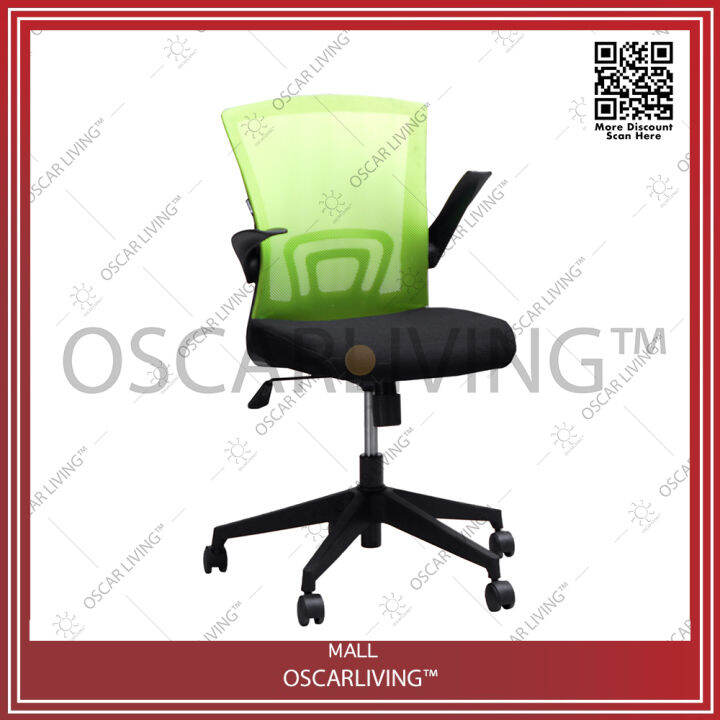 Kursi Kantor Ergotec 878 X Office Chair Senderan Hijau Dudukan Hitam