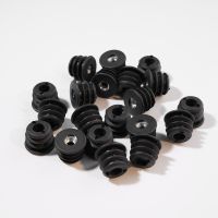 20Pcs Round Plastic Pipe Plugs With M6 M8 Nut Hole Black Pipe Cover Furniture Leg Feet Tube Blanking End Inserts Caps