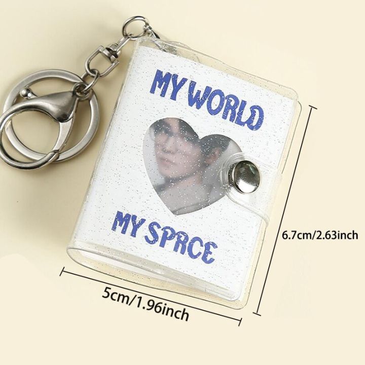 mini-2-inch-photo-album-with-keychain-love-glitter-transparent-star-collection-photo-sticker-album-storage-book-backpack-pendant-photo-albums