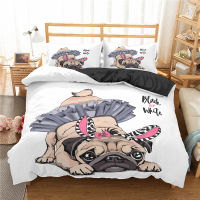 Cartoon Pug Bedding Set Pet Animal Dogs Duvet Cover For Kids Adult Bedclothes With Pillowcase Quilt Comforter Covers Bed Sets