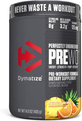 Dymatize PreW.O. Preworkout  400 g Caffeine Maximize Energy Strength & Endurance, Amplify Intensity of Workouts ก่อนออกกำลังกาย เพิ่มพลังกล้ามเนื้อ เพิ่มแรง PRE WORKOUT