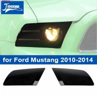 JIXIAN ไฟหน้ารถสีดำควันฝาครอบตกแต่งแผ่นเรืองแสงสำหรับ Ford Mustang 2010 2011 2012 2013 2014ตกแต่ง