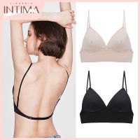 INTIMA ยกทรงสำหรับผู้หญิงชุดชั้นในเอวต่ำบราเลตไร้รอยต่อเปิดประทุนอเนกประสงค์ทรงสามเหลี่ยมชุดชั้นในไร้สายฝรั่งเศสแบบบาง