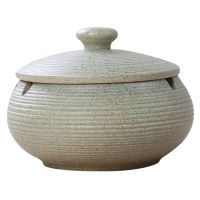 Ceramic Ashtray with Windproof Lid for Indoor Outdoor Use