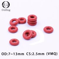 ◆ 10PC/lot Red Silicone Ring Silicon/VMQ O ring 2.5mm Thickness OD7/8/9/10/11/12/13x2.5mm Rubber O-Ring Seal Gasket ORing Washer