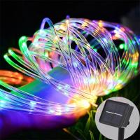 22M/12M LED Outdoor Solar Lamps 200/100 LEDs Rope Tube String Light Fairy Holiday Christmas Party Solar Garden Waterproof Lights Outdoor Lighting