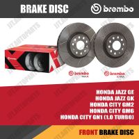 Brembo จานเบรค เซาะร่อง เจาะรู HONDA JAZZ, GE, GK, HONDA CITY GM2, GM6, GN1 CITY 1.0 TURBO (จำนวน 1 คู่ = 2 ใบ)