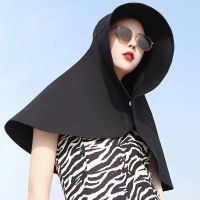 COD KKW MALL Sun Hat Large Neck Protection Female Big Brim Anti-Ultraviolet Extended Sunshade Outdoor Shawl Bucket太阳帽大护颈防晒帽女大檐防紫外线加长遮阳户外披肩帽渔夫帽帽子