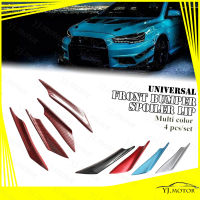 Universal Car Bumper Fin Canard Splitter Diffuser Valence สปอยเลอร์ Lip Carbon Fiber Design 4ชิ้นเซ็ต