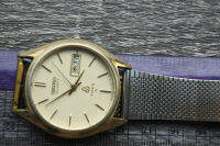 นาฬิกา Vintage มือสองญี่ปุ่น SEIKO Type II ชุบทอง 4336 8000 ระบบ QUARTZ ผู้ชาย ทรงกลม กรอบทอง หน้าทอง หน้าปัด 36มม. ตัวเรือนสแตนเลสใช้งานได้ปกติ สภาพดี ของแท้ ไม่กันน้ำ