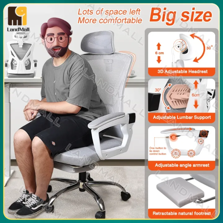 【Widen】Ergonomics Office Chair Gaming Chair Study Chair Mesh Chair High