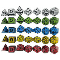 7 Dice Set - D4 D6 D8 D10 D12 D20 D%Polyhedral Digital Multi-Color for Boardgame As Souvenirs/Gift Entertainment เกมลูกเต๋า-Aluere