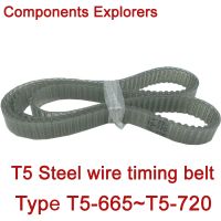 Steel wire Closed Loop Timing Belt PU Width10/15/20mm T5-665 670 675 680 685 690 695 700 710 720 Belts