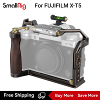 SmallRig กรง X-T5ขนาดเล็กย้อนยุคสำหรับ X-T5 FUJIFILM พร้อมฝาปิดรองเท้าร้อนที่มีรูปรับระดับฟองอากาศและรองเท้าเย็นและรางนาโต3870