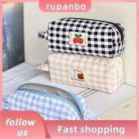 RUPANBO039392692 ผ้าผ้าทอ กล่องใส่ดินสอ เวอร์ชั่นเกาหลี สี่เหลี่ยมผืนผ้าทรงสี่เหลี่ยม ถุงเก็บสัมภาระ สะดวกสบายๆ จุได้มาก กระเป๋าเก็บของน่ารัก สำหรับนักเรียน