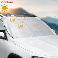 APKTNKA Universal Car Front Windshield Cover ม่านบังแดดอัตโนมัติ Snow Ice Protection Cover ฤดูหนาวฤดูร้อน Sun Shade 150x100cm