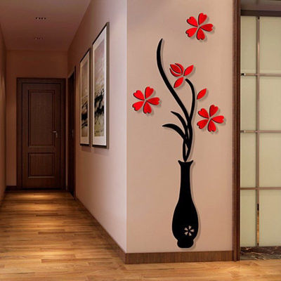 【TaroBall】3D Vase Wall Murals Sticker Living Room Bedroom Sofa Backdrop Wall Background DIY Wall Decal Wall Decor Wall Decorations