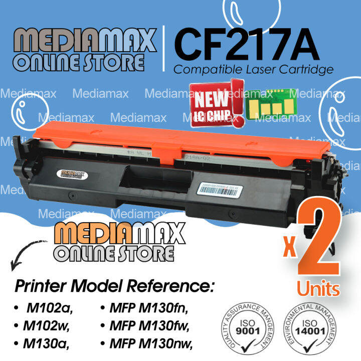 2x New Compatible CF217A CF217X With Smart Chip ready / plug and print ...