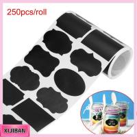 XIJIBAN 250pcs/roll ครัว เครื่องเทศ ขวดแยม ป้ายกระดานดำ ปากกามาร์กเกอร์ สติ๊กเกอร์ฉลาก แท็กขวด