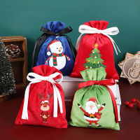 Storage Bag Snowmen Elk Bag Party Decoration Santa Bag Gift Bag Candy Bag Drawstring Bag Velvet Candy Bag