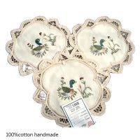 【CC】 Embroidery place mat pad tea napkin placemat cup mug Easter coaster doily kitchen Accessories