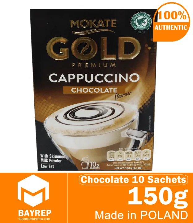 Mokate Gold Premium Cappuccino Chocolate Coffee | 10 Sachets (150g ...