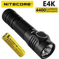 100% NITECORE ดั้งเดิม E4K 4400ลูเมน4 X CREE XP-L2ไฟ LED V6 21700ไฟฉาย EDC ขนาดกะทัดรัดพร้อมแบตเตอรี่ลิเธียมไอออน5000MAh ชาร์จได้และไฟฉาย