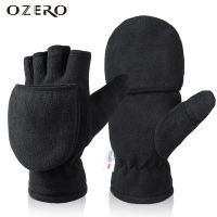 OZERO Warm Gloves Fingerless Thermal Mittens Windproof Insulated Polar Fleece Outdoor Ski Racing Men And