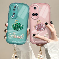 แวววาว เคสโทรศัพท์ Phone Case Honor 90 Lite Honor90 Lite 5G 4G เคส 3D ไรน์สโตนรูปหงส์สุดหรูใหม่ Cover นิ่มน่ารักป้องกันการตกพร้อมแฟชั่นสายคล้องไข่มุก2023