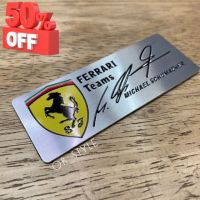 โลโก้ FERRARI เพลทอลูมิเนียมบาง ขนาด 8x3cm #โลโก้รถ  #โลโก้รถยนต์  #สติ๊กเกอร์รถ #Logo  #โลโก้