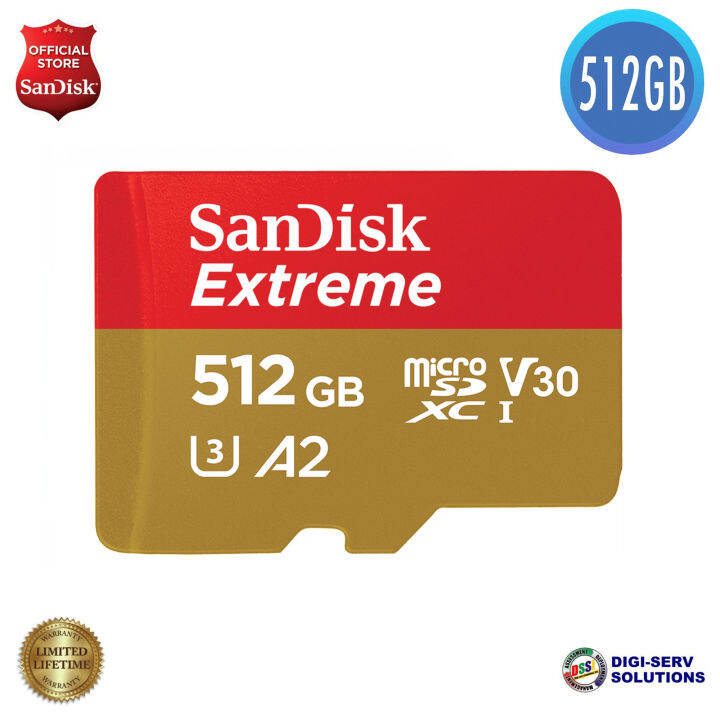 SanDisk Extreme Series 512GB Micro SDXC A2 UHSI U3 V30 up to 190MB/s