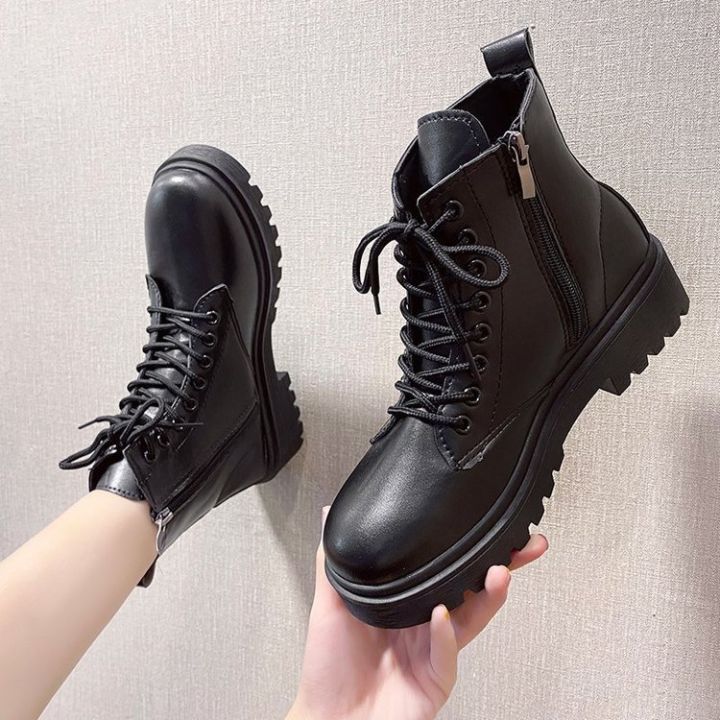 womens-fashion-boots-bottomed-martin-boots-female-british-ไตล์ใหม่รองเท้าสูงรองเท้าบูทสไตล์เกาหลีนักเรียนอเนกประสงค์-retro-รองเท้าบูทสั้น