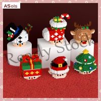 【hot sale】 ▧☌ B02 DIY mini Santa Claus building block/snowman Christmas tree assembly mini brick girl toy decoration