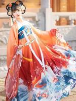 Hanfu ชุดเดรสผู้หญิงปักลายประเพณีจีนโบราณม้ากระโปรงหน้านางฟ้าชุดเดรสหน้าร้อนชุดคอสเพลย์ผู้หญิงสำหรับผู้หญิง