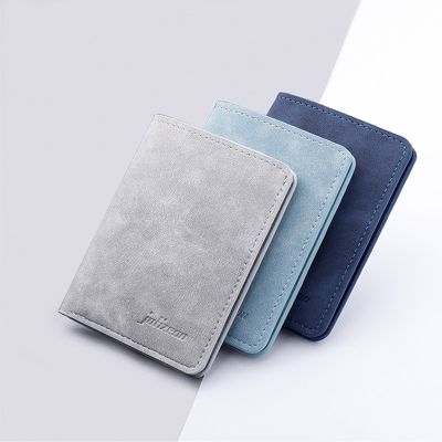 New Style Mini Thin Men Wallet Card Holder Purse Coin Pouch Card Holder Short Vertical PU Leather Wallet Change Money Pouch