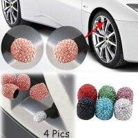 4PCS Car Crystal Tire Valve Caps Diamond Attractive Dustproof Bling Charms