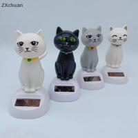 ZXchuan SOLAR Dancing Toy รูปปั้นแมวพลังงานแสงอาทิตย์ขับเคลื่อน Figurine โต๊ะทำงานตกแต่งรถสำนักงาน