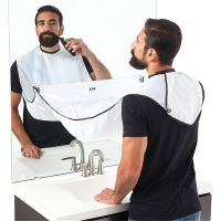 Man Bathroom Apron Male Beard Apron Razor Holder Hair Shave Beard Catcher Waterproof Floral Cloth Bathroom Cleaning Gift for Man Adhesives Tape