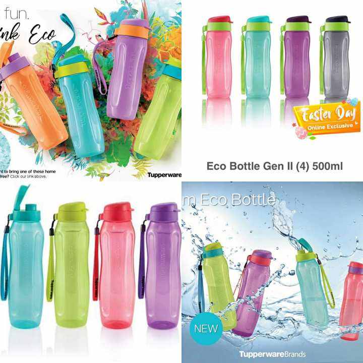 Tupperware Slim Eco bottle 500ml/ slim eco bottle 1L Drink Bottles ...