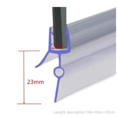 Water Retaining Strip Shower Seal Rubber Strip Shower Seal Transparent Universal Water Barrier For Bathroom Glass Doors